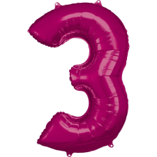 Pink óriás szám fólia lufi 3-as, 88*53 cm party kellék