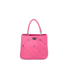  Pink Steppelt Anyagú Szegecsekkel Díszített Kézitáska