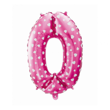 Pink with Hearts, Rózsaszín 0-ás szám fólia lufi 61 cm party kellék