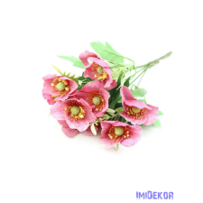  Pipacs selyem csokor 30cm - Pink dekorációs kellék