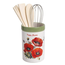 Pipacsos kerámia fakanáltartó eszközökkel - Poppy Flowers papírárú, csomagoló és tárolóeszköz