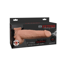 Pipedream 9" Squirting Hollow Strap-on  Light/Black műpénisz, dildó
