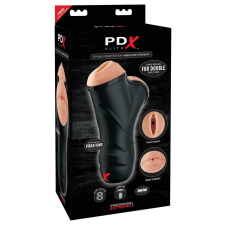 Pipedream - PDX Elite Double Penetration Vibrating Stroker  Light/Black maszturbátor