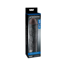 Pipedream X-TENSION Mega 3 - élethű péniszköpeny (22,8cm) - fekete péniszköpeny