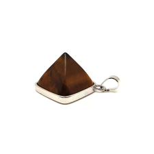 Piramis medál fémmel Tigrisszem 2x2cm medál