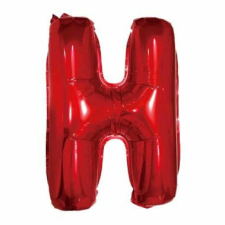  Piros 'H' Fólia Lufi - 40 cm, Héliummal Tölthető party kellék