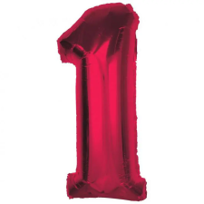  Piros 1-es Red szám fólia lufi 92 cm party kellék