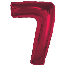  Piros 7-es Red szám fólia lufi 92 cm party kellék