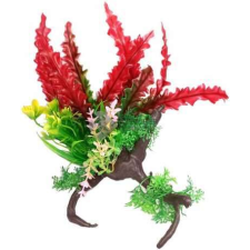  Piros akváriumi hínár apró színes virágokkal akváriumi műnövény (Magassága: 19 cm | Szélessége: 1... akvárium dekoráció