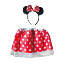 PIROS Minnie egér jelmez 2 részes szett szoknya és fejpánt farsangra jelmez