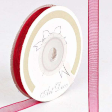 Piros organza szalag - 6 mm x 25 méter szalag, masni