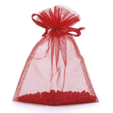  Piros organza zacskó - ajándéktasak - 12x16 cm ajándéktasak