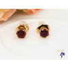  Piros szegfű antiallergén fülbevaló-18K
