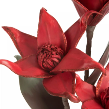  Piros színű művirág fényes csilám kontúrral dekoráció