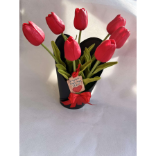  Piros tulipános dekor ajándéktárgy