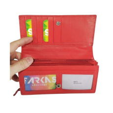  Piros valódi bőr brifkó pincér pénztárca 8671