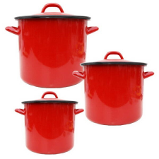 Piros zománcozott fazék 8 Liter edény