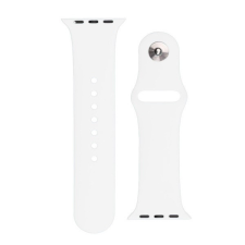 Pixato Apple Watch 1-6, SE, SE (2022) (42 / 44 mm) / Watch 7-8 (45 mm) / Watch Ultra (49 mm), szilikon pótszíj, állítható, fém kapoccsal, fehér okosóra kellék