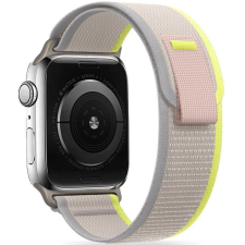 Pixato Apple Watch 4-6, SE, SE (2022) (42 / 44 mm) / Watch 7-9 (45 mm) / Watch Ultra 1-2 (49 mm), textíl pótszíj, nylon, állítható, légáteresztő, TP Nylon, bézs/sárga okosóra kellék