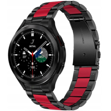 Pixato Samsung Galaxy Watch 4 / 5 / 5 Pro / 6 (40 / 44 / 45mm) / Watch 4 Classic / 6 Classic (42 / 43 / 46mm), fém pótszíj, TP Stainless, fekete/piros okosóra kellék