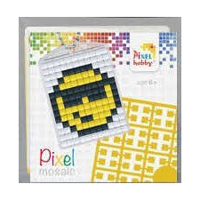 Pixel kulcstartókészítő szett 1 kulcstartó alaplappal, 3 színnel, smiley, emoji kreatív és készségfejlesztő