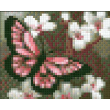 Pixel szett 1 normál alaplappal, színekkel, pillangó virágokkal (801003) kreatív és készségfejlesztő