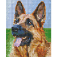  Pixel szett 4 normál alaplappal, színekkel, kutya, németjuhász (804428) kreatív és készségfejlesztő