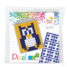 Pixelhobby Pixel Kulcstartó szett (kulcstartó alaplap + 3 szín) - Bagoly kreatív és készségfejlesztő