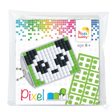 Pixelhobby Pixel Kulcstartó szett (kulcstartó alaplap + 3 szín) - Panda kreatív és készségfejlesztő