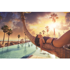  Plaja83 öntapadós és mosható falikép nővel pálmafán, 250 x 200 cm tapéta, díszléc és más dekoráció