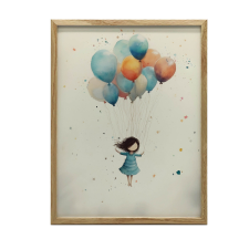  PLAKÁT ÁLMOKBAN FALON LEBEGESZTŐ BARNA KERETTEL 70x100 CM grafika, keretezett kép
