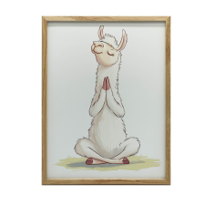  PLAKÁT FALKERETHEZ LAMA MEDITÁCIÓS FÁBAN SÖTÉTBANA 50x70 CM grafika, keretezett kép