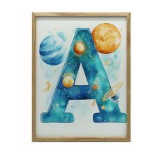 PLAKÁT FALRA ARANY ALUMÍNIUM KERETBEN COSMOS A 40X50 CM MATT PAPÍR grafika, keretezett kép