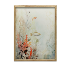 PLAKÁT FALRA ARANY KERETBEN A TENGERALATI PARADÍCIÓ LÁGY SZÍNEI 30x40 CM grafika, keretezett kép