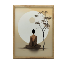 PLAKÁT FALRA ARANY KERETBEN BÉKE EGYENSÚLYBAN 30x40 CM grafika, keretezett kép