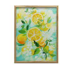 PLAKÁT FALRA ARANY KERETBEN, NARANCS KONYHA 50x70 CM grafika, keretezett kép