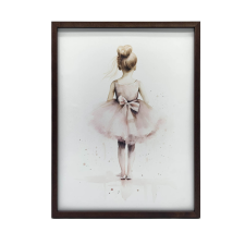  PLAKÁT FALRA ARANY KERETBEN, RÓZSASZÍN BALLERINA 60x90 CM grafika, keretezett kép