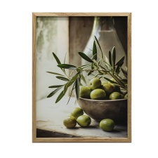 PLAKÁT FALRA FEHÉR FA KERETBEN ÍZLÉSI EGYSZERŰSÉG 30x40 CM grafika, keretezett kép