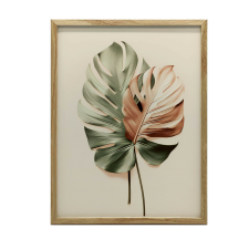 PLAKÁT KERET FALHOZ RÉZ MONSTERA DARK BROWN 30x40 CM grafika, keretezett kép
