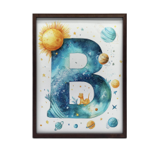 PLAKÁT KERETFALHOZ LETTER B COSMOS 30X40 CM GOLD ALUMÍNIUM grafika, keretezett kép