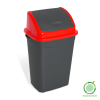 Planet Billenőfedeles szemetes kuka, műanyag, antracit/piros, 50 literes