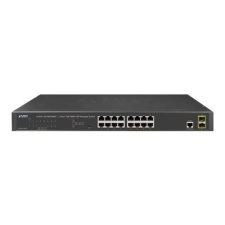 Planet GS-4210-16T2S Gigabit Smart Switch Fekete (GS-4210-16T2S) hub és switch