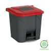Planet Szelektív hulladékgyűjtő konténer, műanyag, pedálos, antracit/piros, 30L