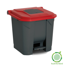 Planet Szelektív hulladékgyűjtő konténer, műanyag, pedálos, antracit/piros, 30L szemetes