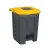Planet Szelektív hulladékgyűjtő konténer, műanyag, pedálos, antracit, sárga, 50L