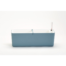  Plastia Berberis 60 önöntöző virágláda, szürkés- kék + fehér kerti dekoráció