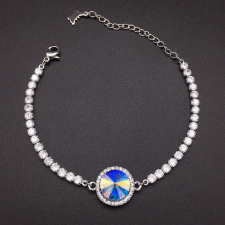  Platinával bevont állítható karkötő színjátszó kör Swarovski kristállyal (1253.) karkötő