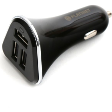 Platinet autós töltő, 3xUSB, 1m microUSB kábellel, 5,2A (PLCR3B) mobiltelefon kellék