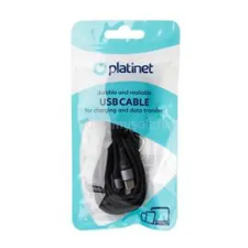 Platinet USB-C to USB-C 42W Braided Cable 2m Black (PLATINET_PSCCC220B) kábel és adapter