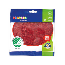 Playbox : 5mm-es MIDI sötét piros színű vasalható gyöngy 6000db-os csomag kreatív és készségfejlesztő